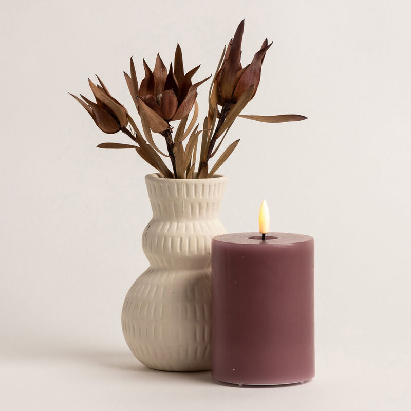 Stellar Haus Old Rose Pillar Indoor LED Candle With Timer  10x7.5cm image number 2